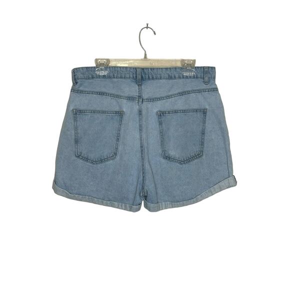 Cotton:On High Rise Flashback blue denim cuffed hem jean shorts size 12 - Picture 9 of 10